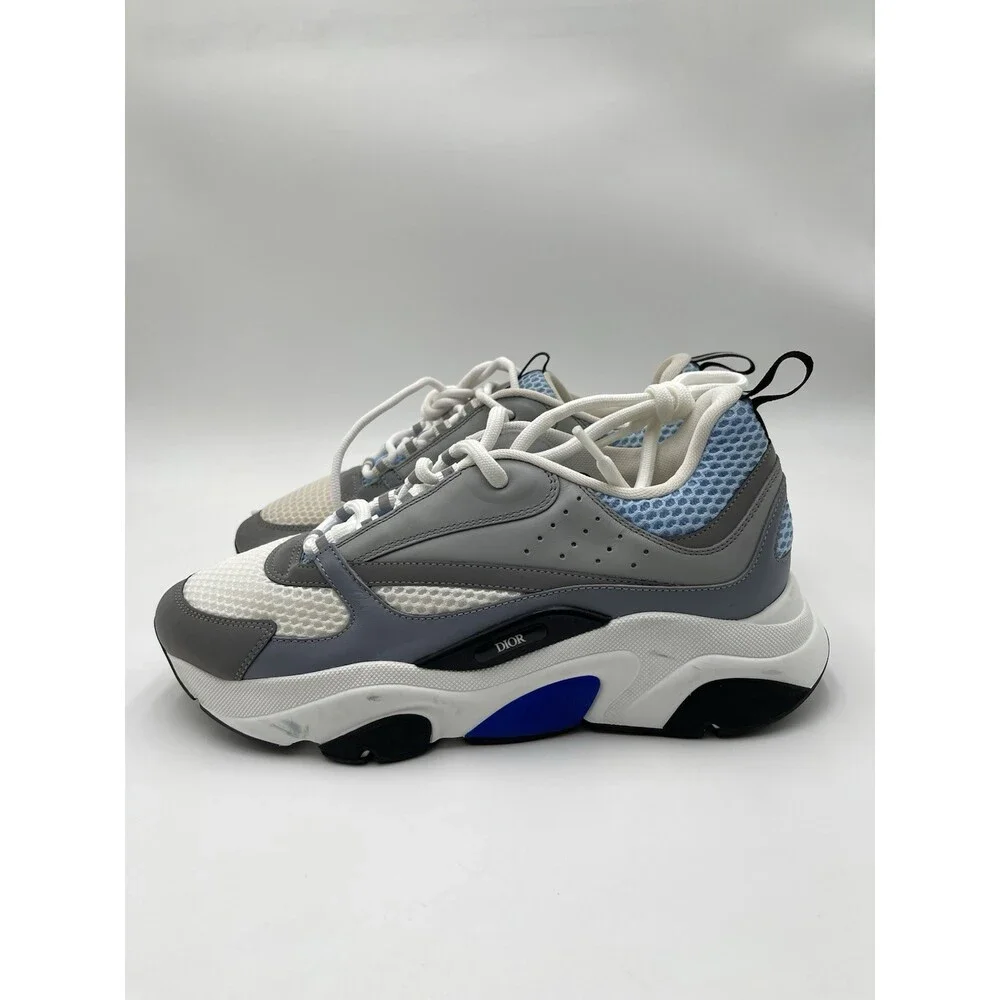 Men’s Christian Dior B22 Sneakers Lace Up Shoes Color White /Blue/Gray Size 41 - Picture 3 of 7